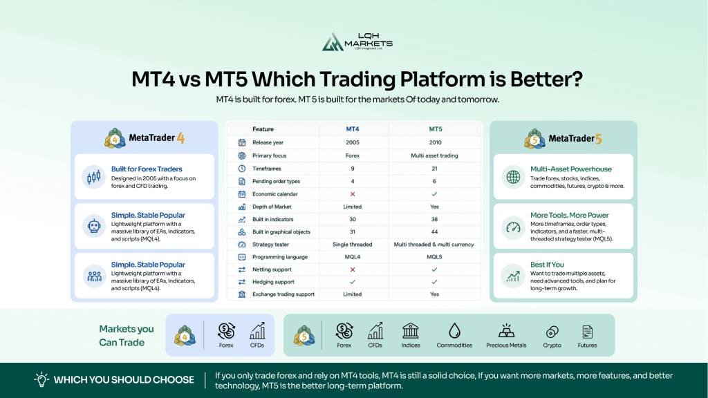 MT4 vs MT5 comparison