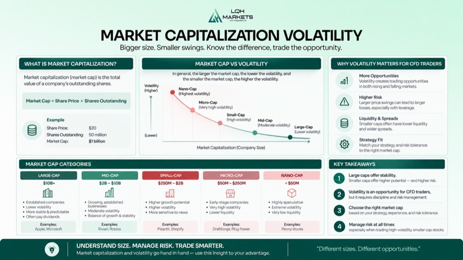 How Market Capitalization Affects Stock Volatility infographic