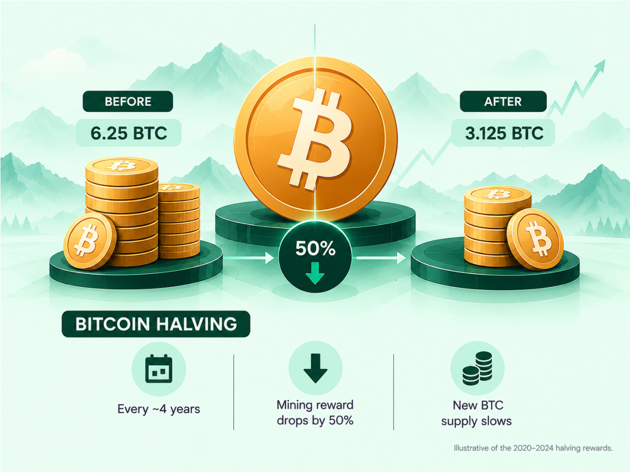 How the Bitcoin Halving Cycle Impacts Crypto Prices infographic