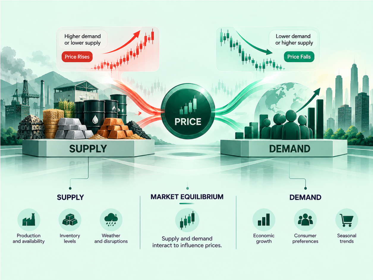 Supply and Demand Dynamics in Commodity Markets infographic