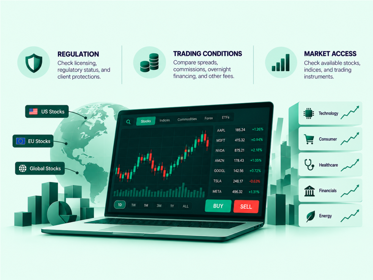 How to Choose the Best CFD Broker for Stocks infographic