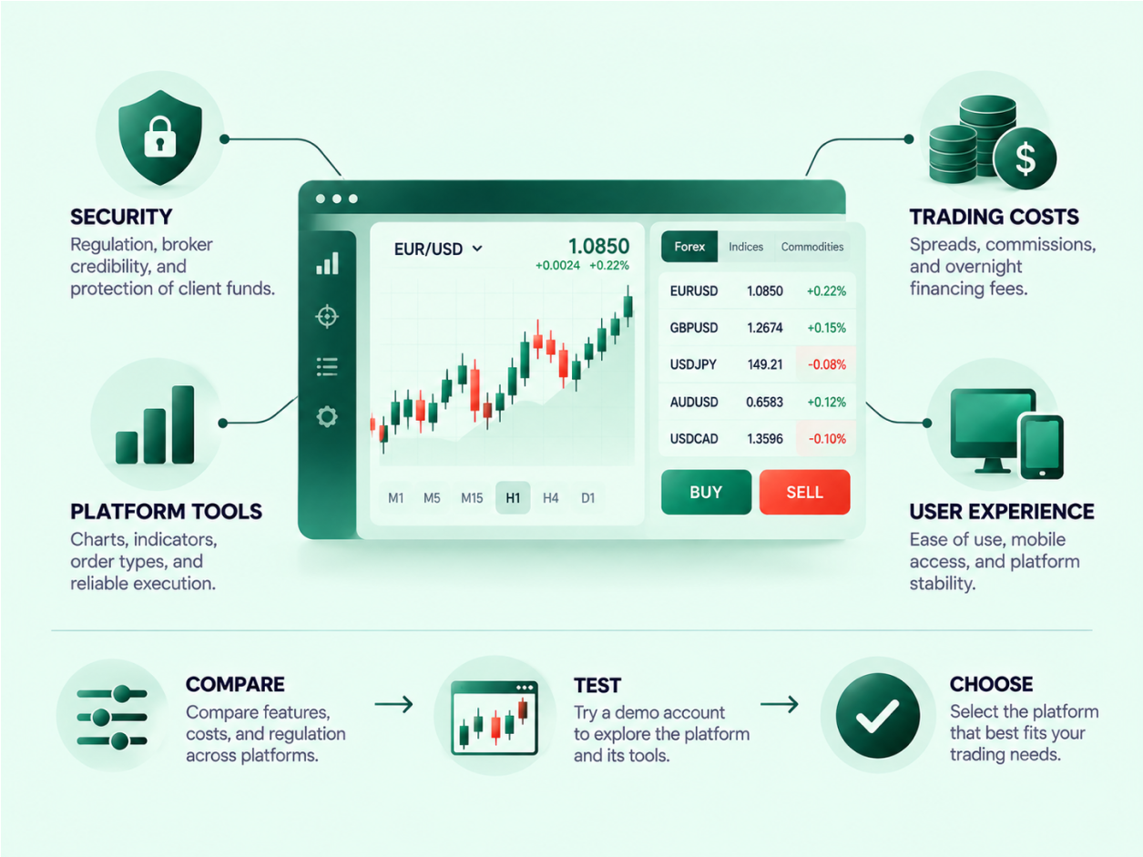 Best Forex Trading Platforms: MetaTrader 4, MT5 and Alternatives infographic