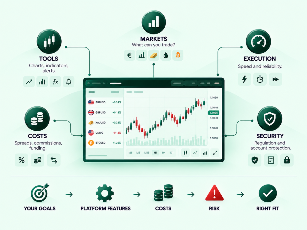 Choosing a CFD Trading Platform: Features and Fees to Watch infographic