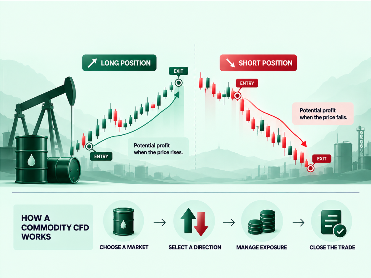 What are Commodity CFDs? Trading Gold Oil and Silver infographic (2)