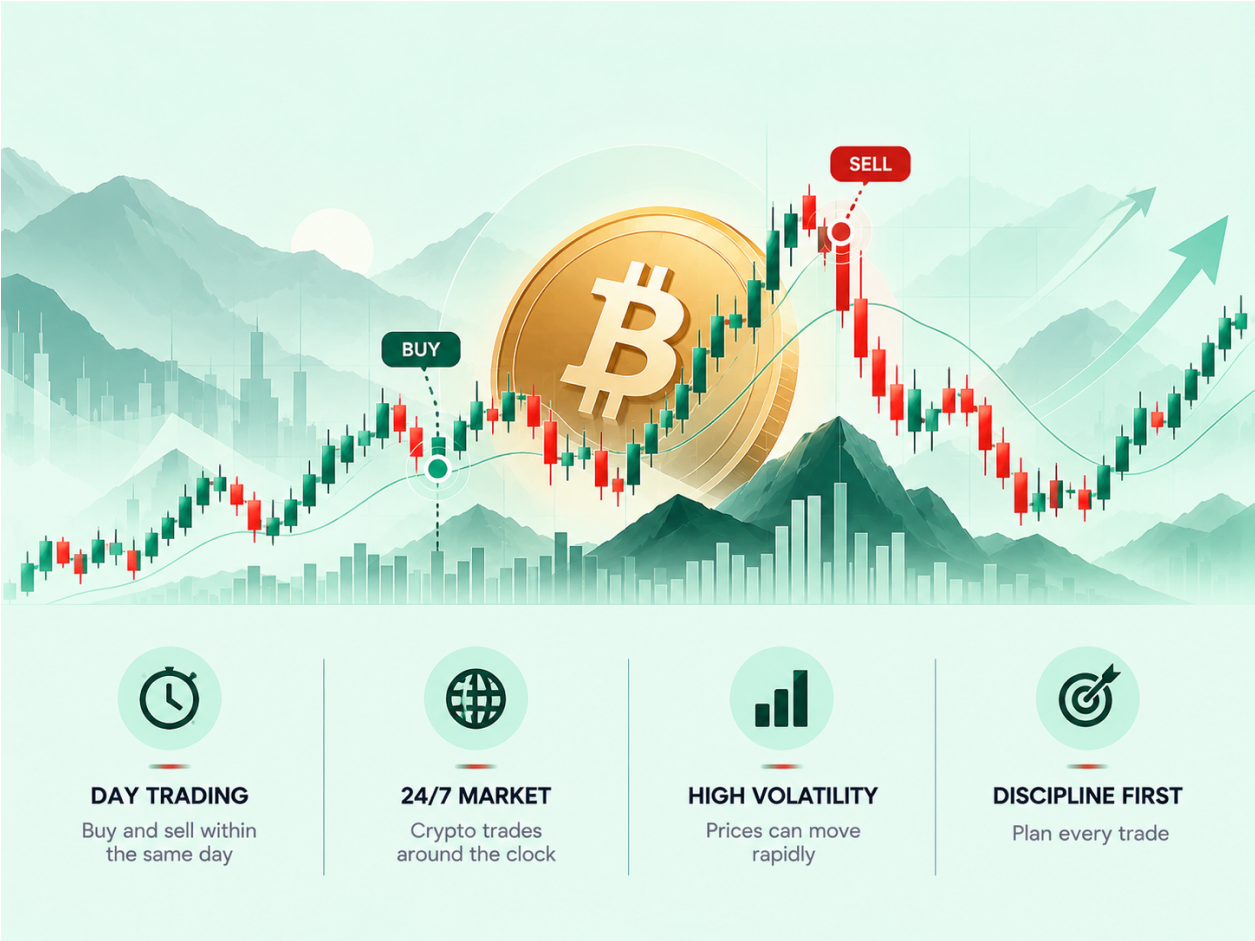 Day Trading Crypto CFDs: Profitability and Expectations infographic