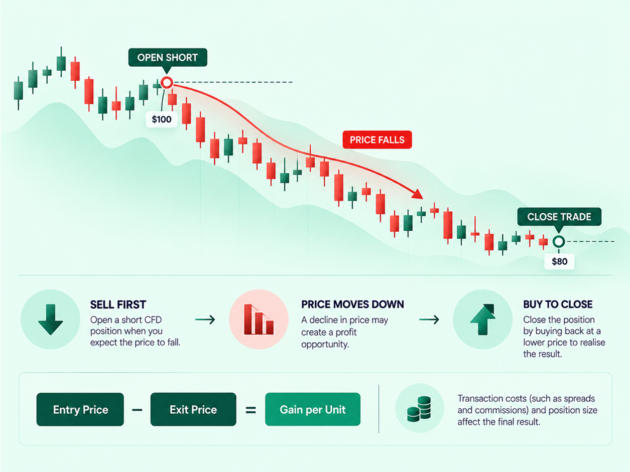 How to Short Sell Stocks Using CFDs infographic