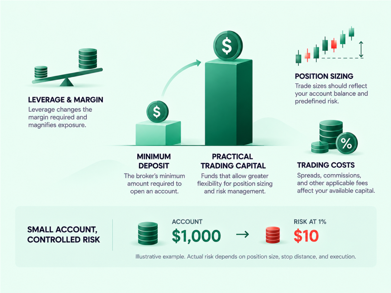 How Much Capital Do You Need to Start Forex Trading? infographic