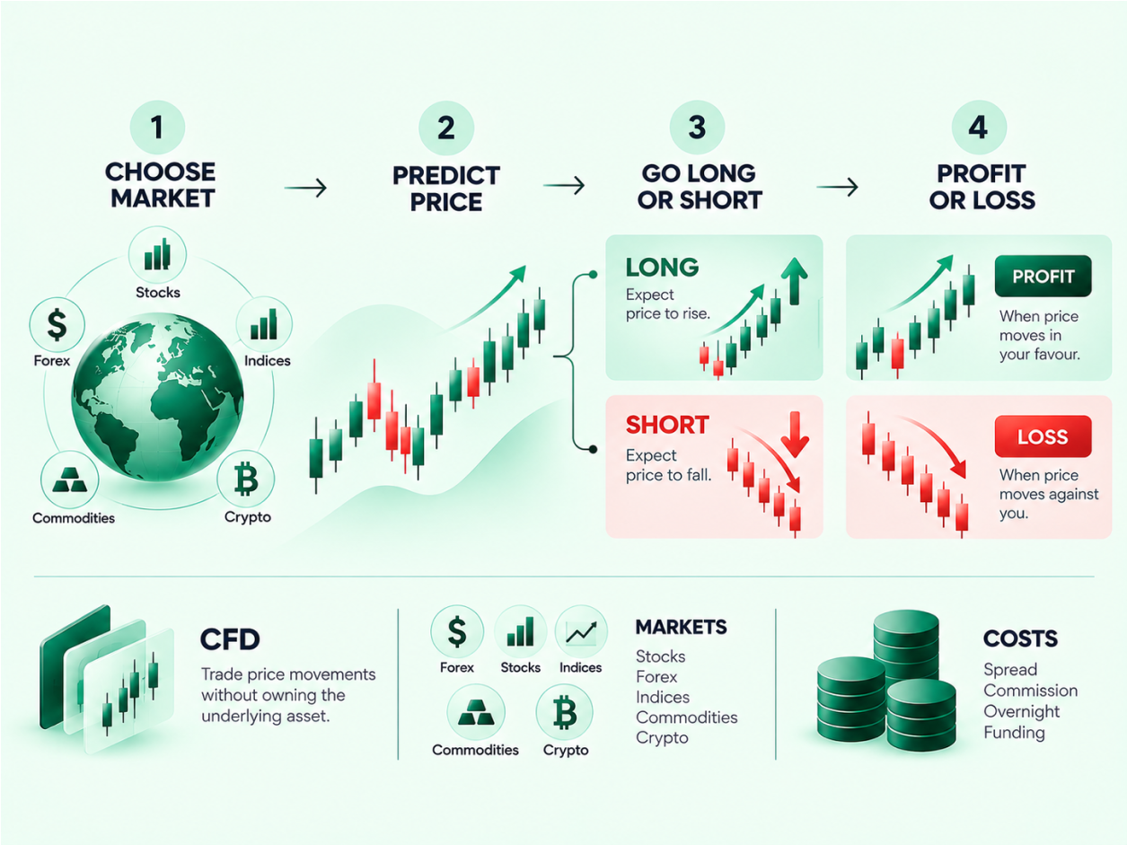 Is CFD Trading Good for Beginners? Understanding Risk and Profitability infographic