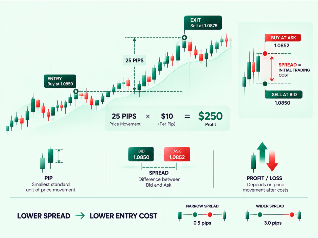 Bid-Ask Spreads and Pips Explained infographic (2)