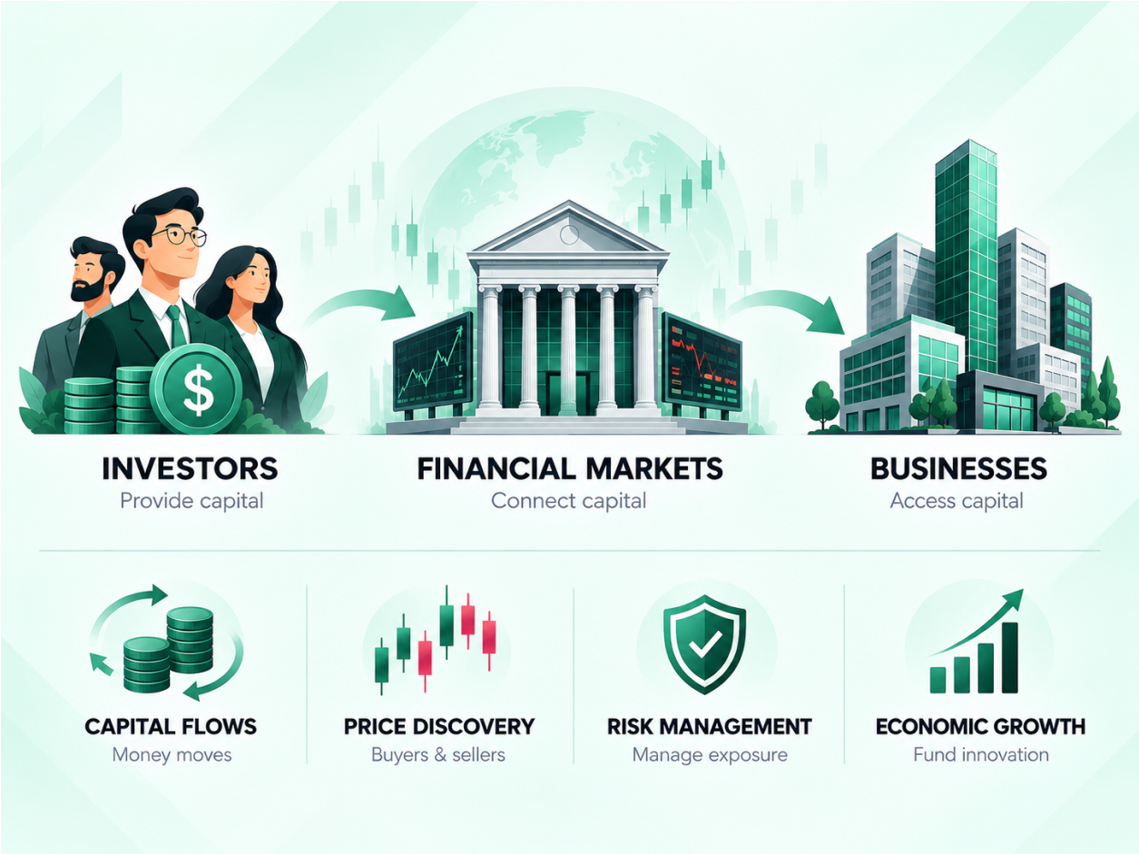 How Financial Markets Work (OTC vs Exchange) infographic