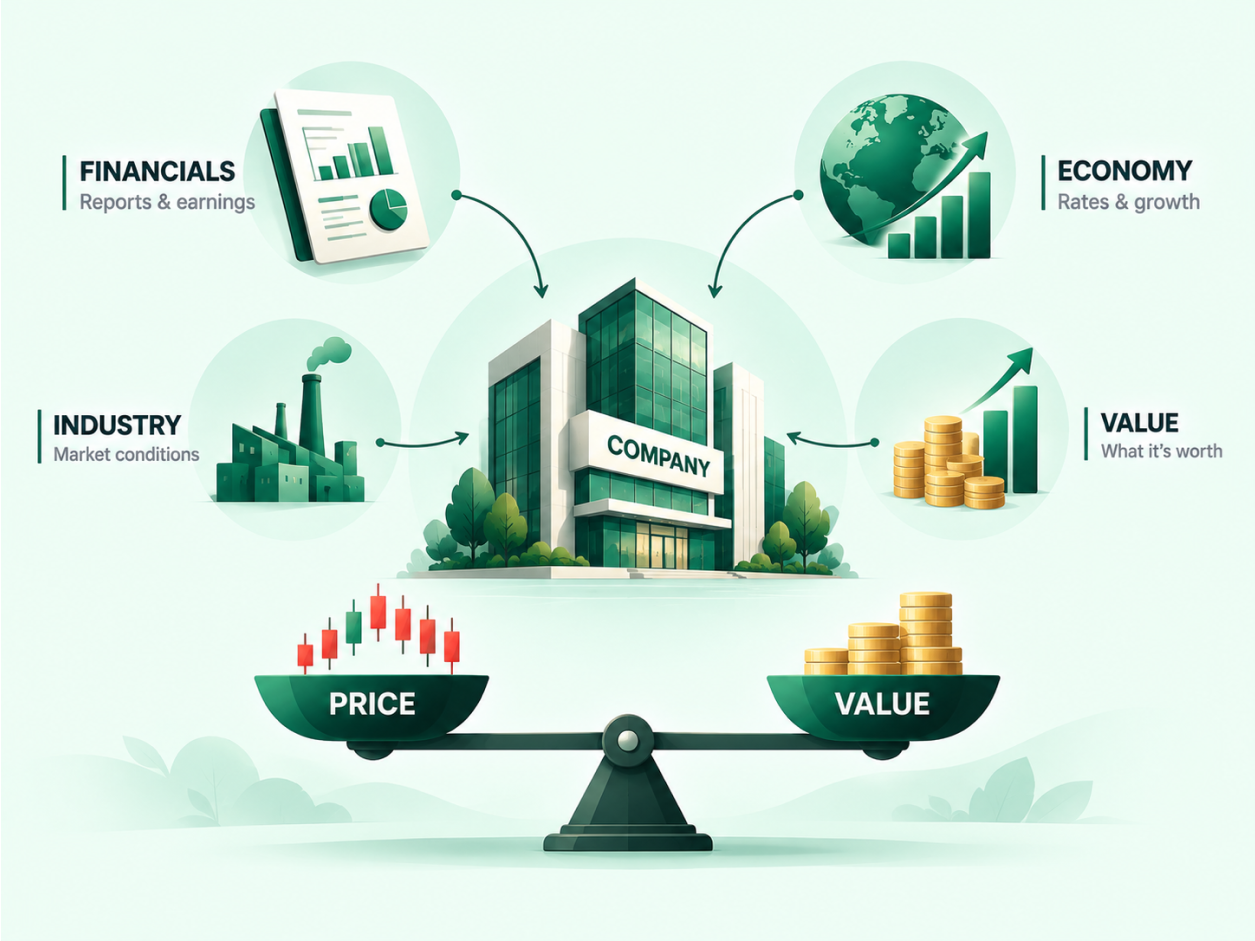Technical vs. Fundamental Analysis infographic