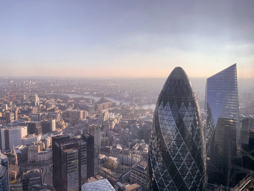 The London skyline with the Gherkin
