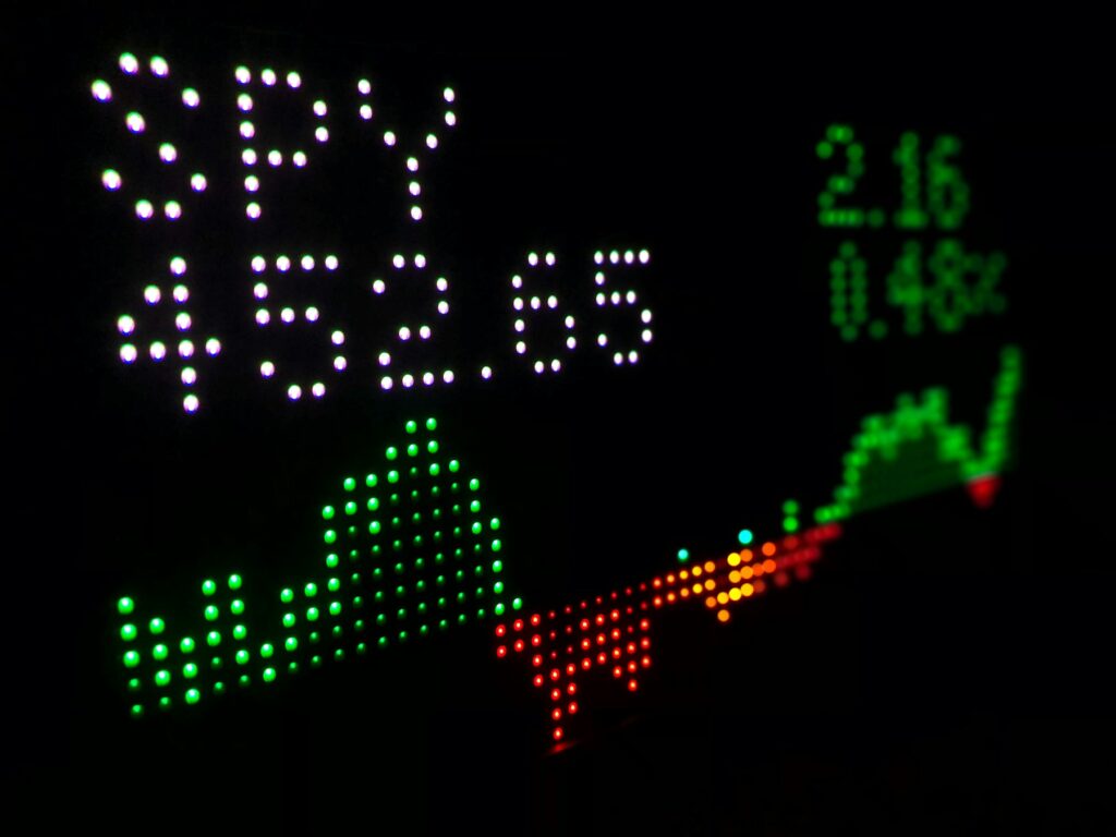 Digital stock market ticker display